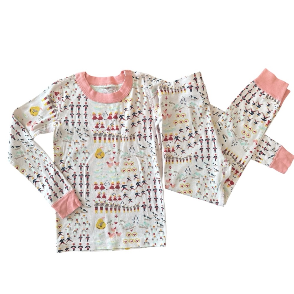 Hanna Andersson Girls Pajamas Christmas 12 Days Pink Size 5 110
